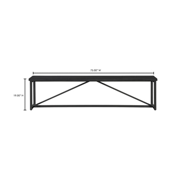 Sierra Bench Black with Reclaimed Pine Top