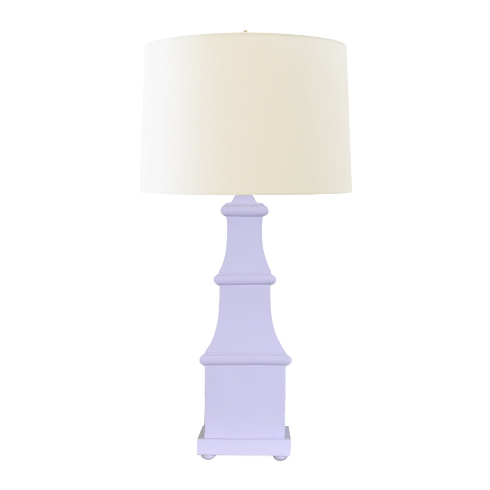 HANDPAINTED TIERED TOLE TABLE LAMP IN LAVENDER