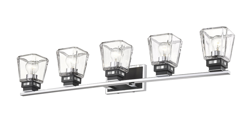 Jackson 5 Light Vanity in Chrome + Matte Black Finish