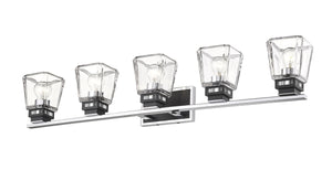 Jackson 5 Light Vanity in Chrome + Matte Black Finish
