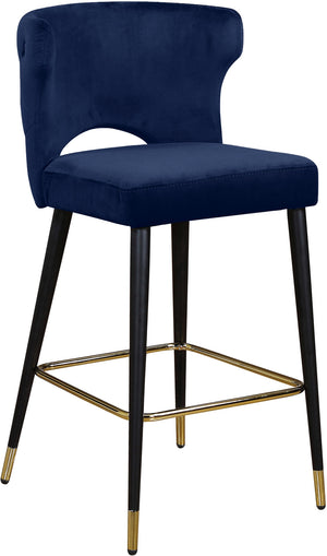 Allan Stool In Navy Velvet