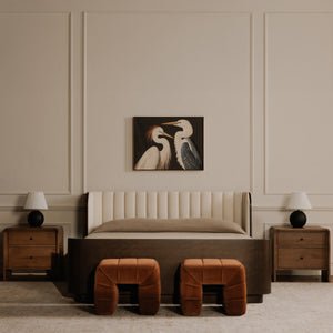 Verity Stool in Warm Brown Velvet