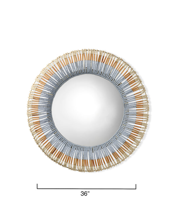 Native Beaded Round Wall Mirror 