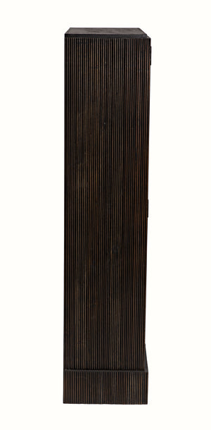 Noho Hutch in Mahogany, Hand-Rubbed Black with Light Brown Accents