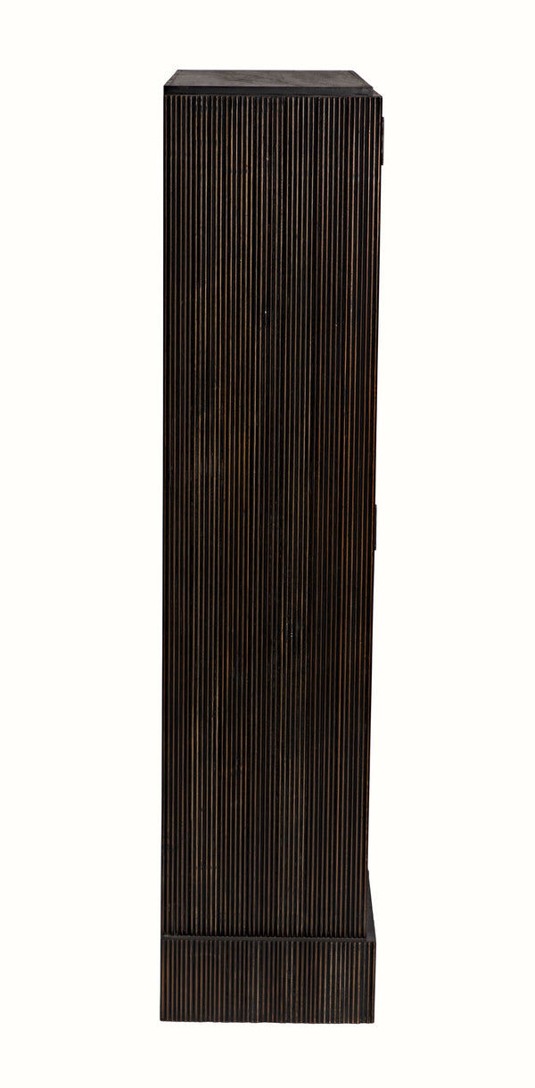 Noho Hutch in Mahogany, Hand-Rubbed Black with Light Brown Accents