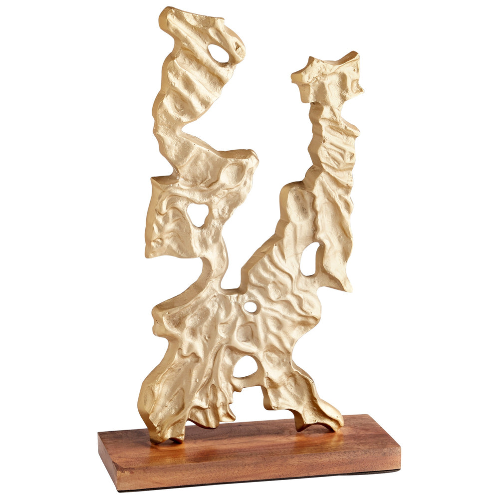 Ornate Abstraction Sclptr In Gold