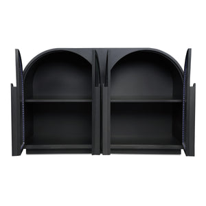 Salone Cabinet in Black with Reeded Glass