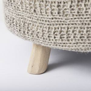 Bina 30.0L x 30.0W x 15.0H Dark Gray 4 Legged Wool Stool