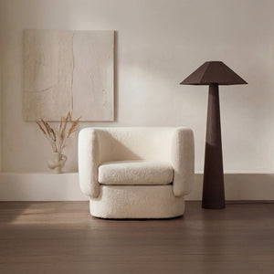 Gigi Dark Brown Floor Lamp with Cotton Shade