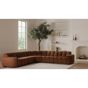 Moe's Roman L-Shaped Sectional in Rust, Modern Vintage