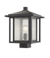 Aspen 1 Light Outdoor Post Mount Fixture in Black Finish