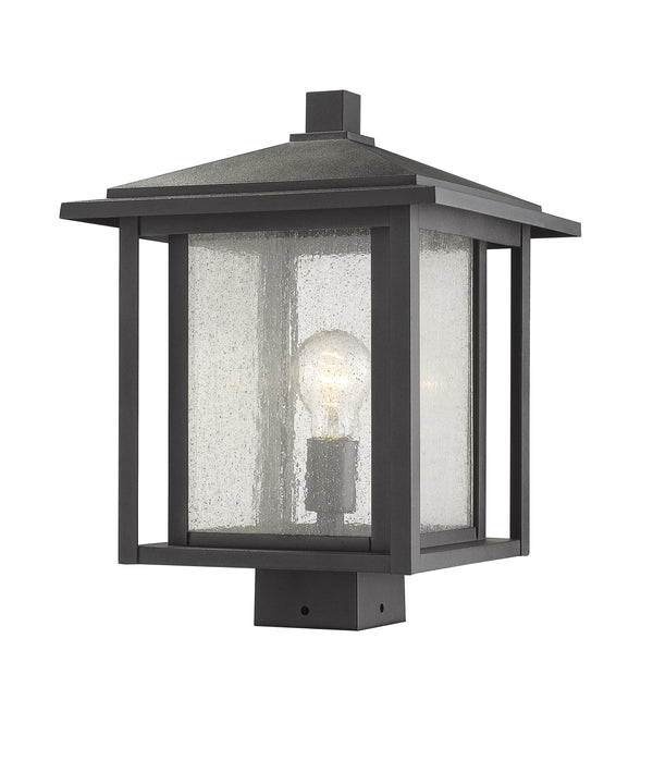 Aspen 1 Light Outdoor Post Mount Fixture in Black Finish
