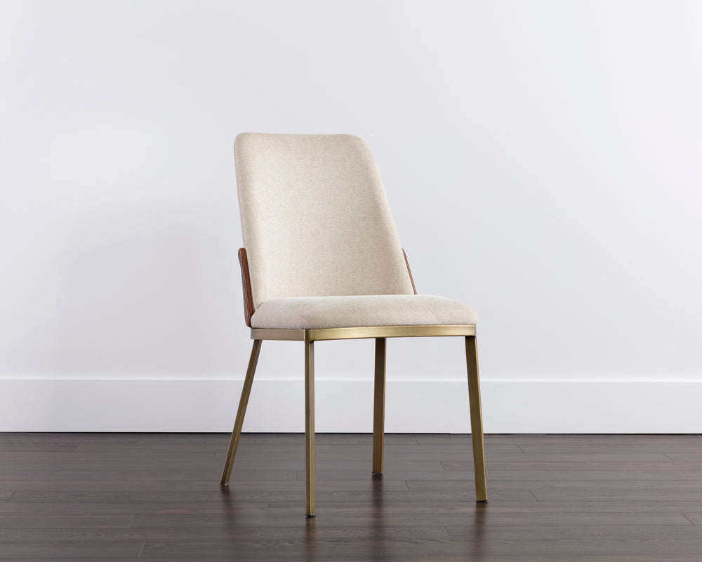 MARIE DINING CHAIR - BELFAST OATMEAL / BRAVO COGNAC