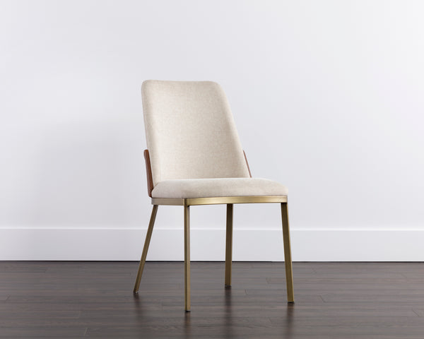 MARIE DINING CHAIR - BELFAST OATMEAL / BRAVO COGNAC