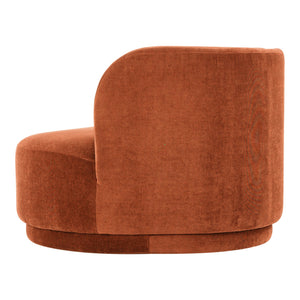 Yoon Chaise Right in Fired Rust Upholstery