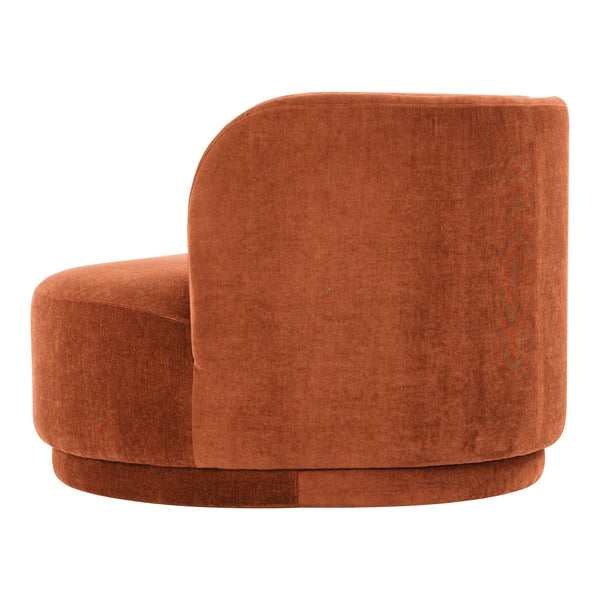 Yoon Chaise Right in Fired Rust Upholstery