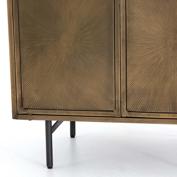 Sunburst Cabinet Nightstand-Aged Brass