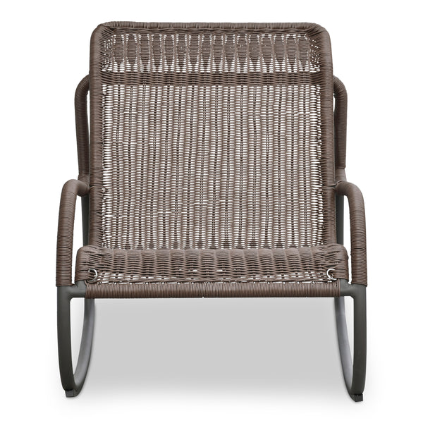 Moe's Lyra Outdoor Rocking Chair in Brown