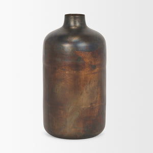 Daya Tall Antiqued Gold Metal Vase