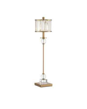 Parfait Table Lamp In Clear & Antique Brass