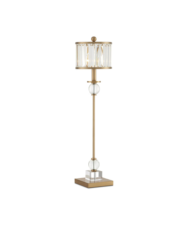 Parfait Table Lamp In Clear & Antique Brass