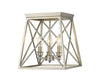 Trestle 3 Light Flush Mount in Antique Silver Finish