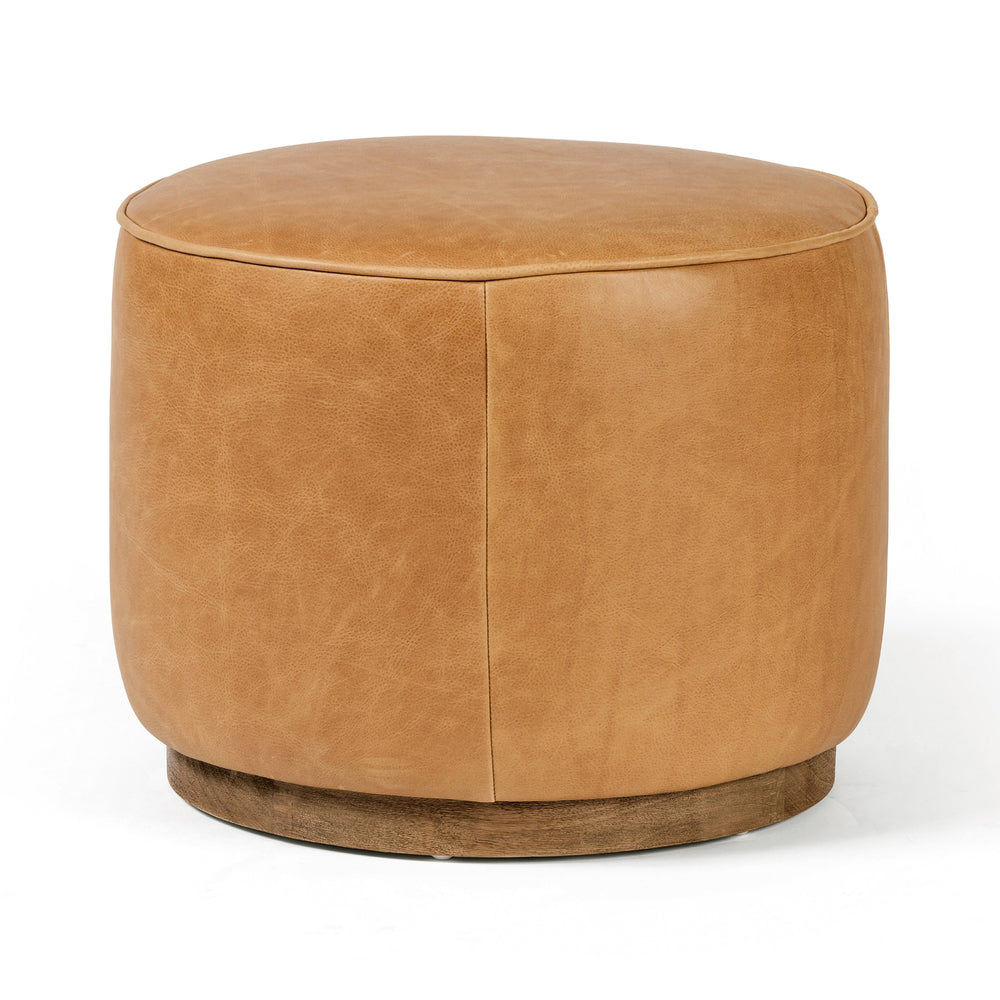 Sinclair Round Ottoman In Butterscotch