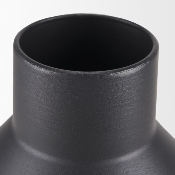 Tosca Small Matte Black Metal Vase