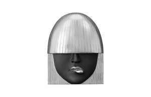 Fashion Faces Wall Art, Smallall, Black And Silver Leaf, Set Of 3