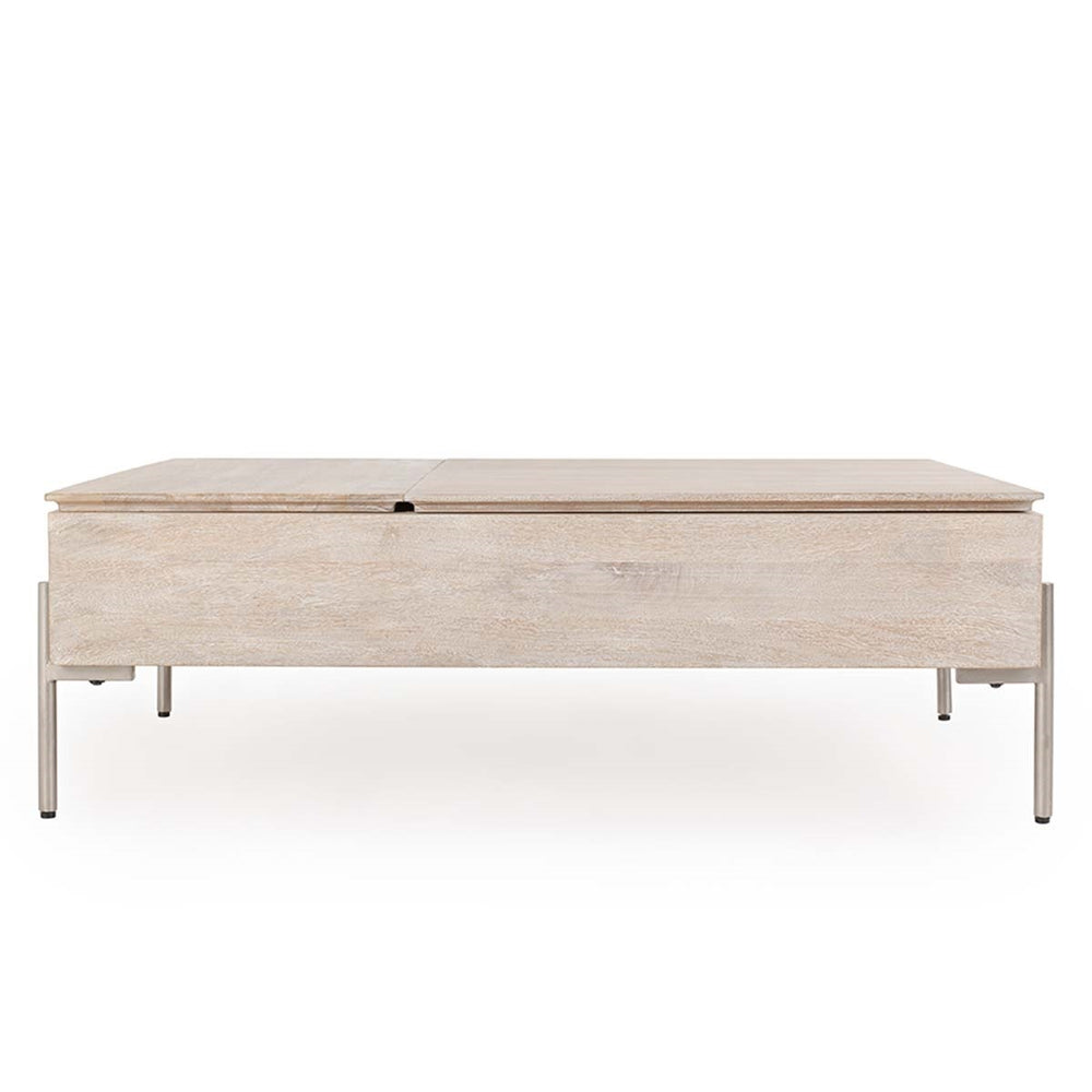 Rocklin Solid Wood Double Lift Top Coffee Table - White