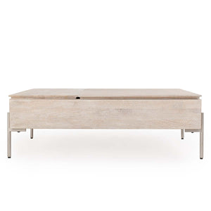 Rocklin Solid Wood Double Lift Top Coffee Table - White