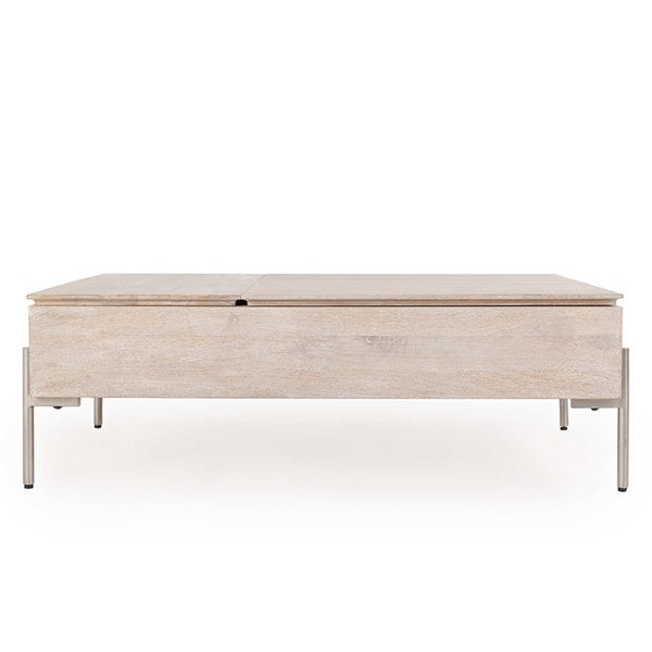 Rocklin Solid Wood Double Lift Top Coffee Table - White
