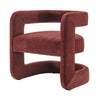 Althea Velvet Accent Arm Chair, Dainty Maroon