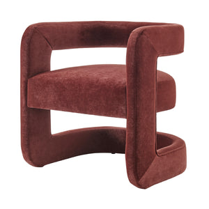 Althea Velvet Accent Arm Chair, Dainty Maroon