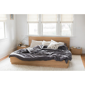 Moe's Round Off Queen Bed Light Oak Brown