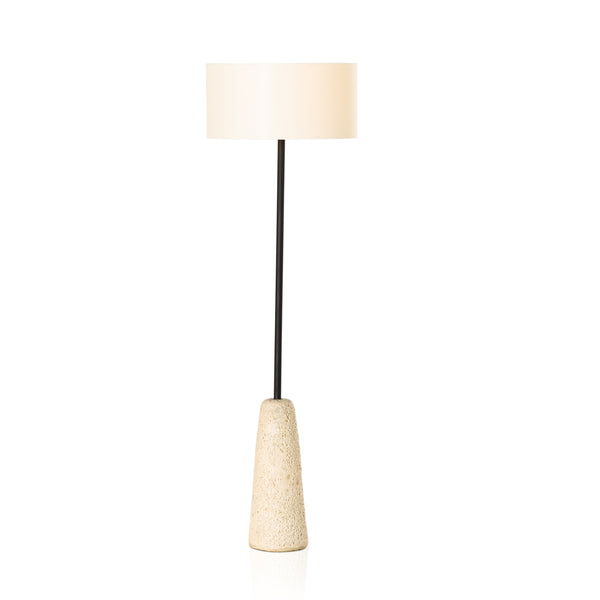 Wren Floor Lamp In Reactive White Glaze