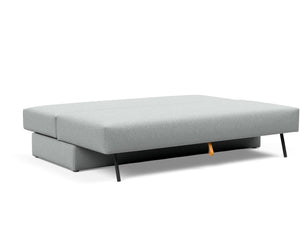 OSVALD FULL SOFABED in MELANGE GREY FABRIC WITH Black steel LEGS 538