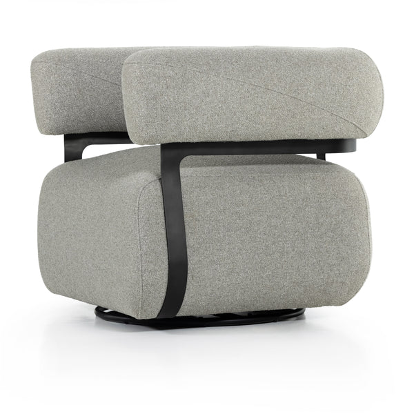 Gareth Swivel Chair In Torrance Silver