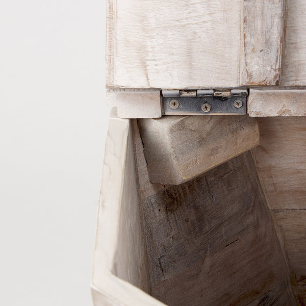Esagono Octagonal Reclaimed Wood End/Side Table w/ Storage