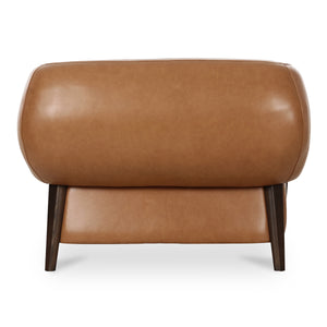 Devlin Lounge Chair in Tan Leather with Ash Legs