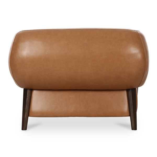 Devlin Lounge Chair in Tan Leather with Ash Legs
