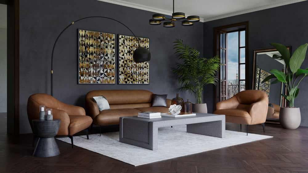 ARMANI SOFA - COGNAC LEATHER