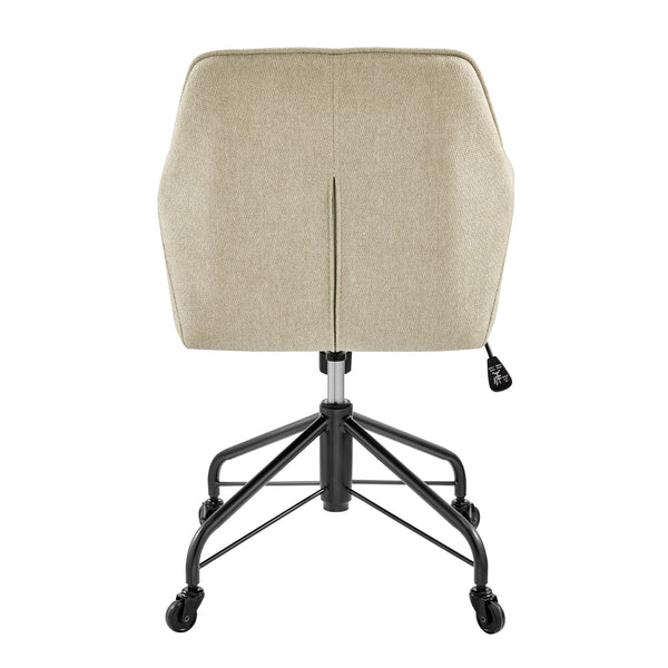 Thompson Fabric Swivel Office Arm Chair In Strata Cream