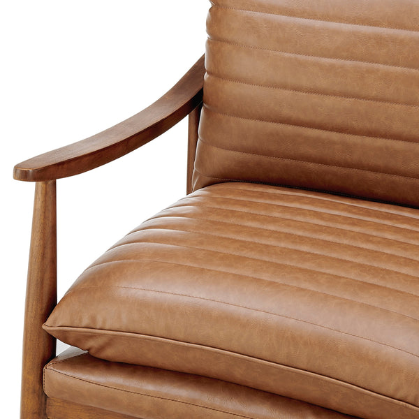 Edmond PU Accent Arm Chair, Vintage Cider