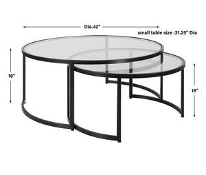 Rhea Black Nesting Coffee Tables S/2