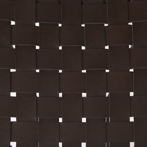 Clarissa 18.0L x 16.0W x 30.25H Dark Brown Woven Leather Seat W/ Black Metal Frame Bar Stool