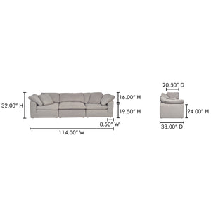Terra Modular Sofa in Light Grey with Performance Fabric