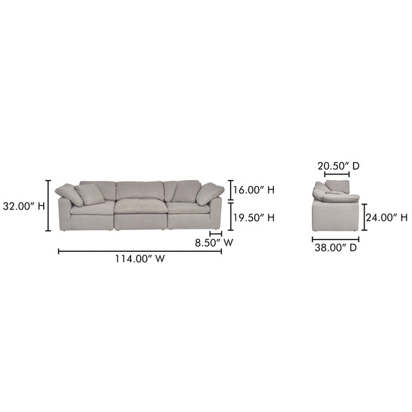 Terra Modular Sofa in Light Grey with Performance Fabric