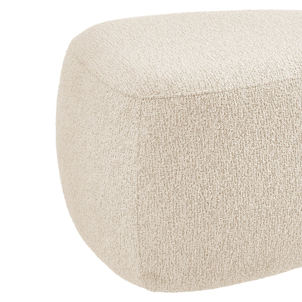 Carlese Boucle Small Ottoman, Palladian Beige