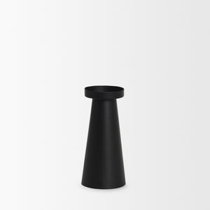 Quadir Medium Matte Black Metal Candle Holder
